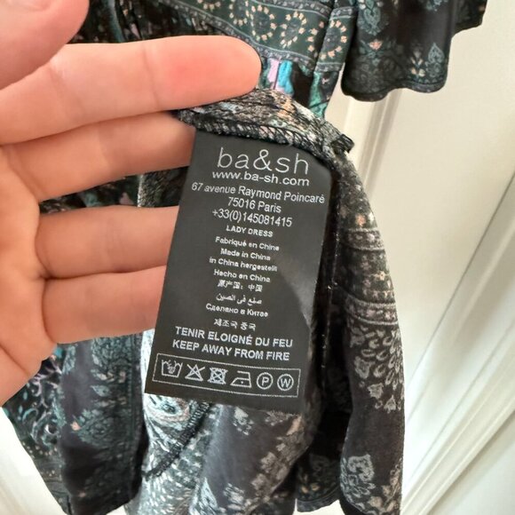 BA&SH Lady Dress Size 3 Color Black Grey Green - Picture 3 of 5